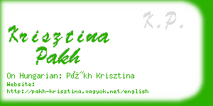 krisztina pakh business card